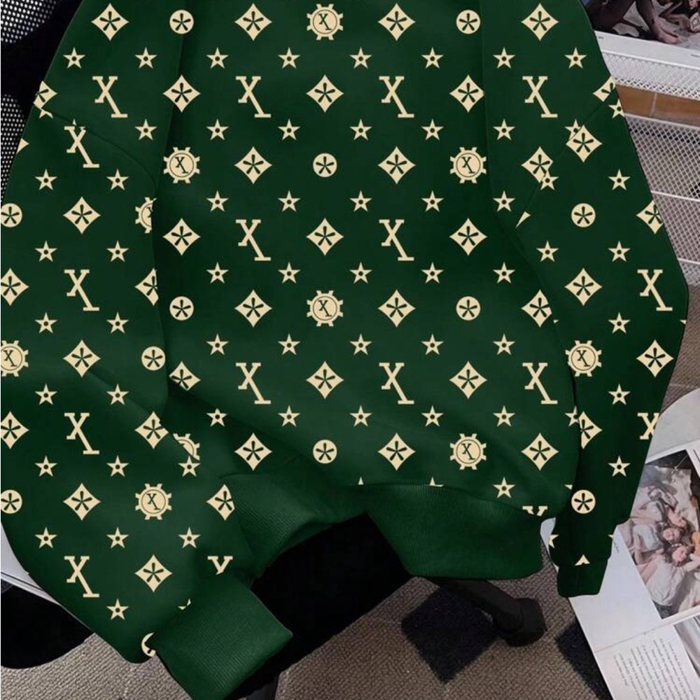 Brown Designer Patterned Sweatshirt - image 2